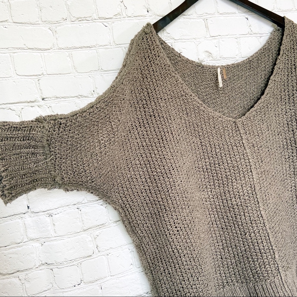 Free people oversized sweater gray shortsleeved - Picture 2 of 8